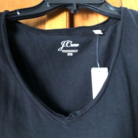 NWT J Crew Supersoft Supima Raw Edge V-Neck Tank Top Black - XS - Picture 9 of 10